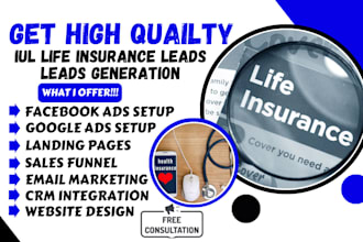 generate iul life insurance lead insurance lead health insurance website via ads