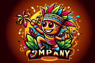 design outstanding colorful african dance mascot logo with express delivery