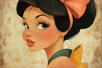 draw a portrait in semi realism disney cartoon style