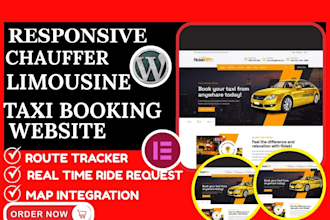 design a taxi booking or limousine rental website car rental website