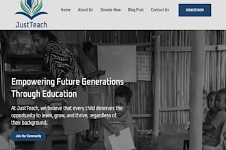 design non profit landing page, charity website,  donation website, fundraising