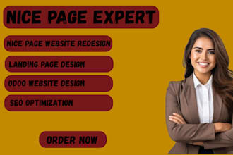 design nicepage odoo landing page and redesign wordpress ecommerce website
