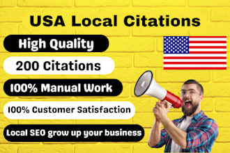 do 200 USA local citations for local SEO ranking