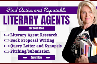 research and query literary agents, write book proposal, query letter, synopsis