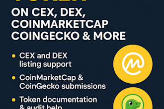 do token listing on cex, dex, coinmarketcap, coingecko, crypto exchange website