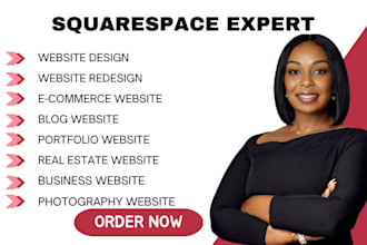 create custom squarespace portfolio one page website design landing page builder