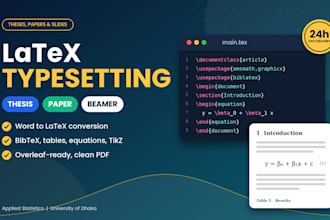typeset and format any latex document within 24 hours