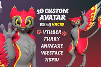 edit and create furry vrchat avatar, fursona vtuber model, 3d nsfw character