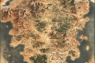 create a festival map illustration, fantasy map, city map