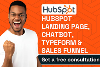 build landing page create chatbot build typeform sales funnel with hubspot