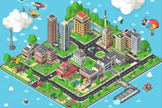 create a isometric map vector illustration