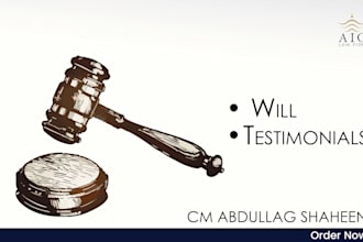 draft your will and testimonials as a licensed lawyer