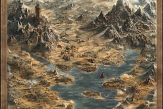 do hand drawn dnd world map illustration,fantasy