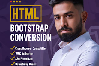 convert figma to HTML, xd to HTML, PSD to HTML bootstrap responsive tailw