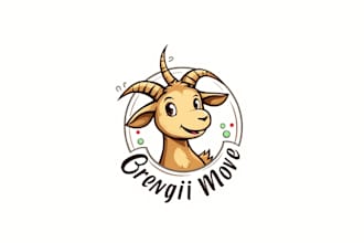 do goat frame mascot logo design unlimited revision