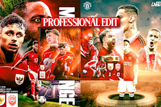 fast design stunning sports poster, graphics, committed edit