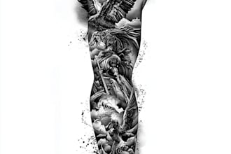 create custom tattoo design, tattoo sleeve