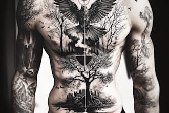 create unique and realistic an amazing custom tattoo designs
