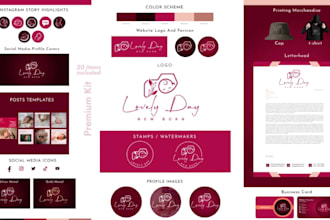 do luxury signature logo design with complete branding kit