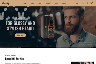 design beard oil shopify hair care store barber website beard care store
