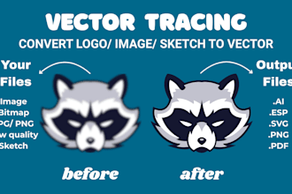 do vector tracing, redraw logo, vectorize image in 48 hours