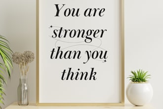 design an attractive typography and quote wall art canva wall art for etsy store