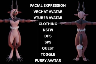 vrchat avatar 3d vrchat avatar nsfw vr character vrc avatar vrm furry femboy
