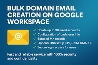 create bulk domain emails on google workspace in 1hr
