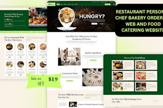 build restaurant personal chef bakery ordering website food catering website