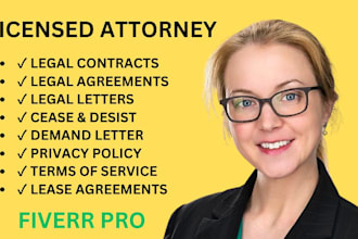 be your lawyer to draft contracts, agreements and legal documents for you