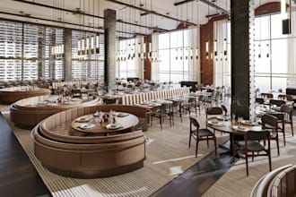 redesign cozy restaurant design 3d hotel rendering,eatery,rc model,mep animation