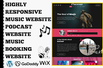 design music website for artist producer band dj with full booking functionality