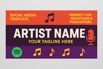 design a custom spotify banner header perfect for musicians and podcasters