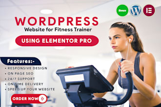 build attractive workout, fitness, yoga, gym training website with elementor pro