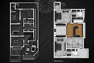 render architecture drawings on photoshop