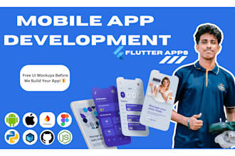 build android ios flutter mobile apps with free UI design