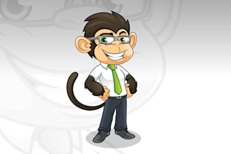 design a unique monkey mascot character logo for your brand