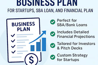 develop investor ready business plan, pitch deck, and financial plan