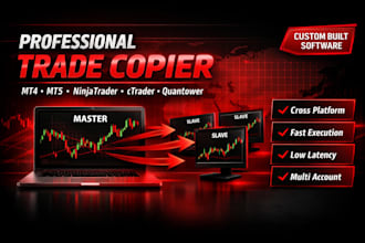 develop custom trade copier software for ninjatrader, mt4, mt5 and ctrader