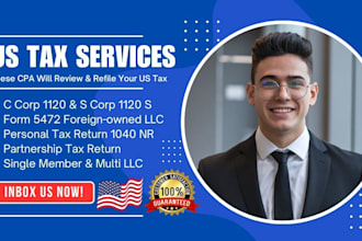 prepare and file fax US tax formof 5472 1120 forma and irs balance llc paystub
