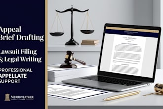 draft and review legal appeal brief, lawsuit filing, appellate writing