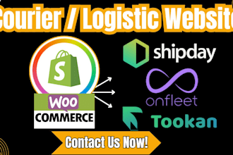 build shopify woommerce logistics website courier shipping delivery development