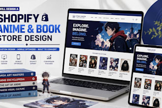 design a shopify anime or kids book store