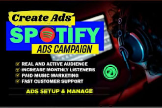 create ads to promote your spotify music to increase streams and listeners