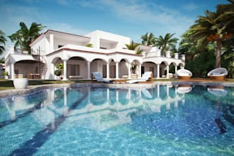optimize 3d modern villa,cgi aparment,terrace,d5 interior render,facade exterior