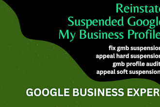reinstate and fix suspended google my business gmb profile