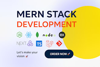 develop mern stack web app as a mern stack developer, node react express mongodb