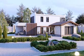 render photorealistic 3d exteriors with landscaping and outdoor design