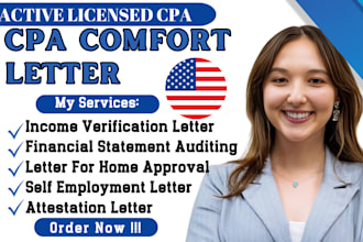 review financial statement audit mortgage cpa comfort letter income verification