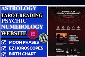 design or redesign your astrology or metaphysical website psychic website